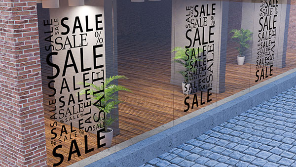 Schaufensterbeklebung, Salzgitter, Sale, Folienschrifzug