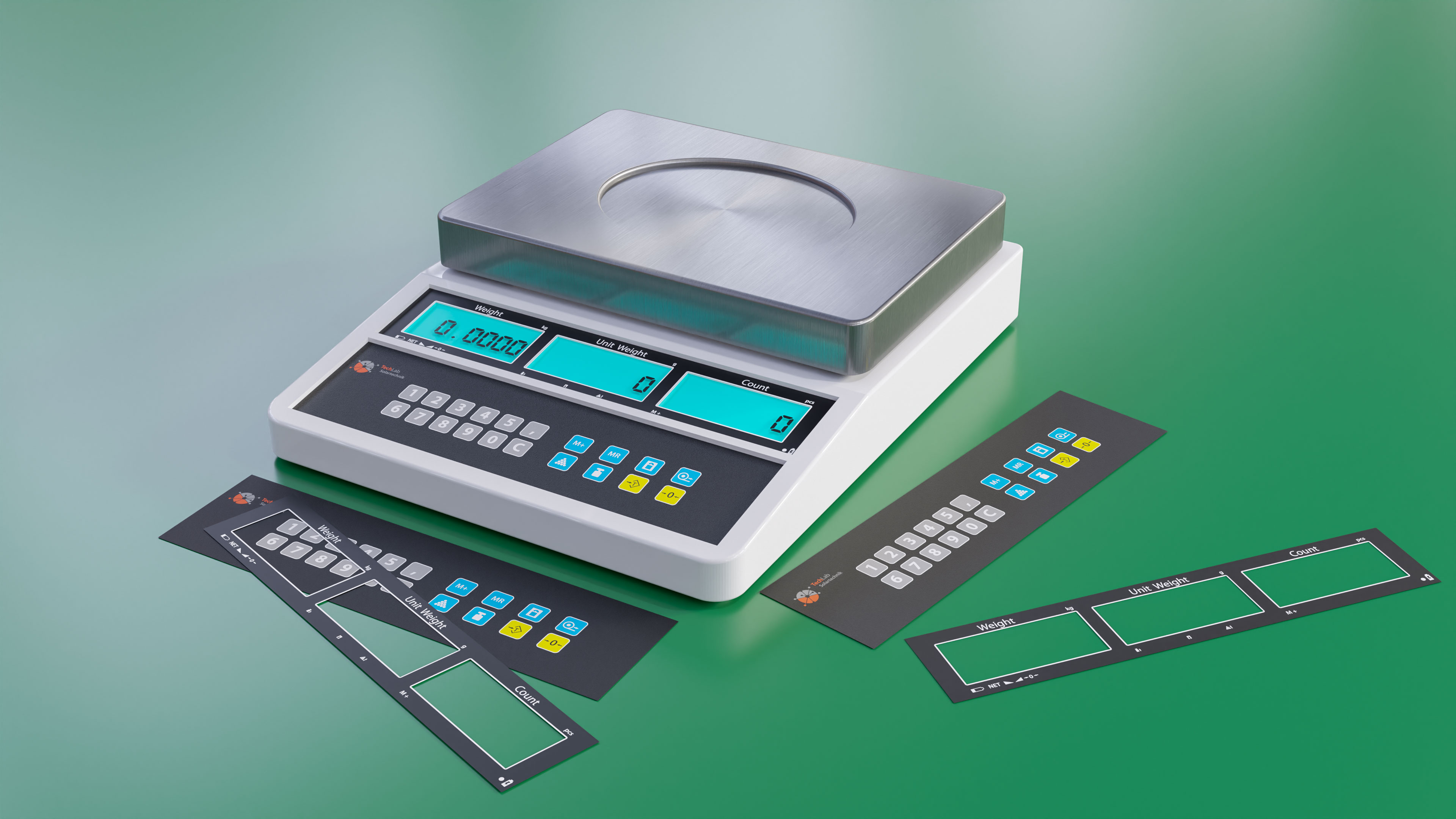 Frontblende einer Waage, Frontfolie Polyester