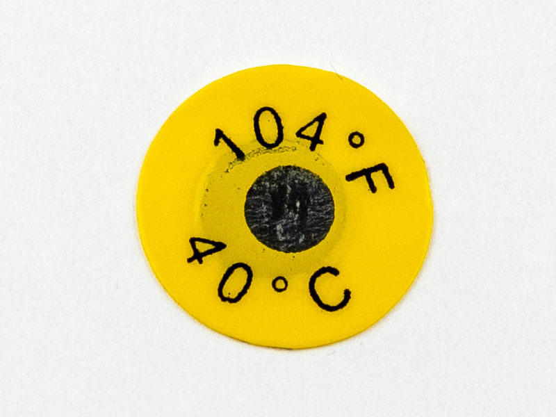 Irreversibler Temperaturmesspunkt, ausgelöst