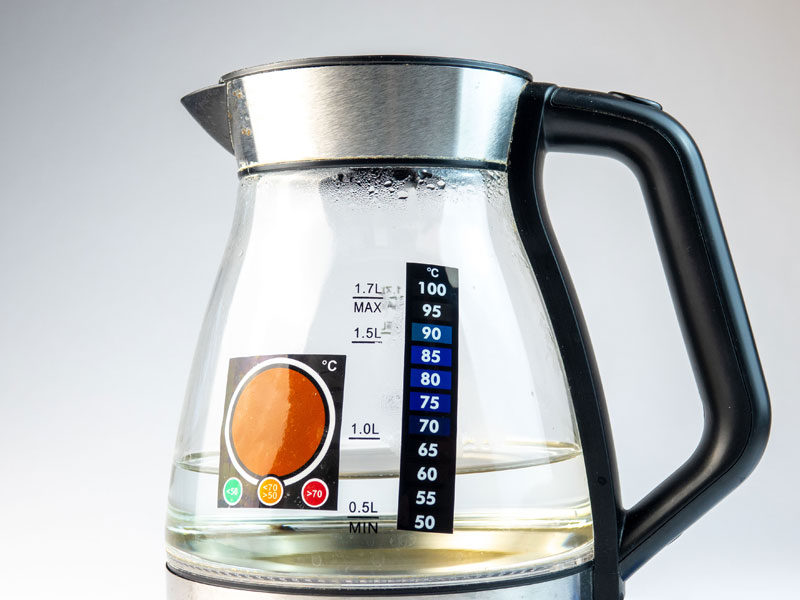 Reversible Temperaturetiketten im Test, Wasserkocher, Klebethermometer, Ampeletikett "Large Traffic Light"