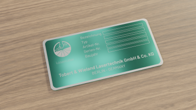 Typenschild aus Metall Unipress