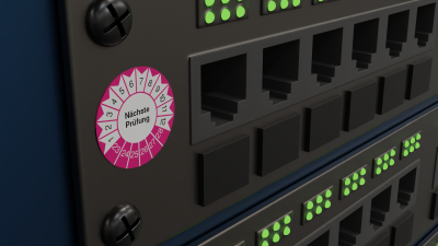 Prüfplakette auf Serveranlage