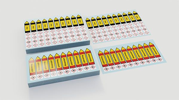 Rohrleitungskennzeichnung mit Gefahrensymbolen