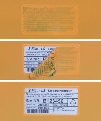 Aufkleber mit Lackierschutz