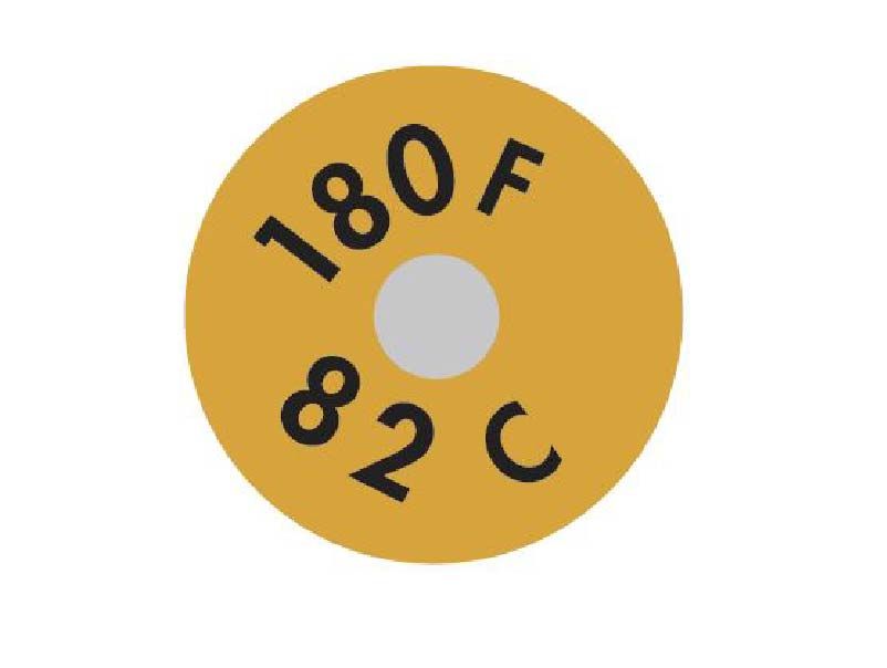 Gelber irrreversibler Temperaturmesspunkt, 180F°, 82C°